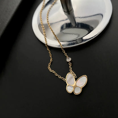 Mother of Pearl Butterfly Necklace