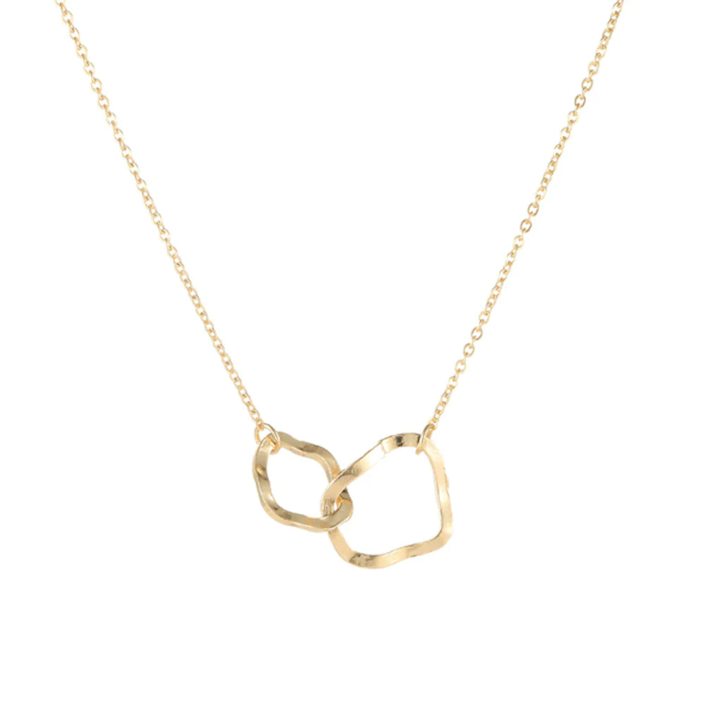 Irregular & Interlocking Circles Necklace